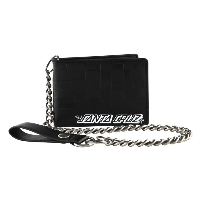Santa Cruz Check Web Strip Chain Wallet Black