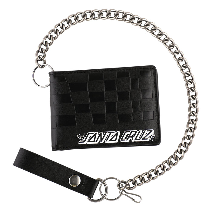 Santa Cruz Check Web Strip Chain Wallet Black