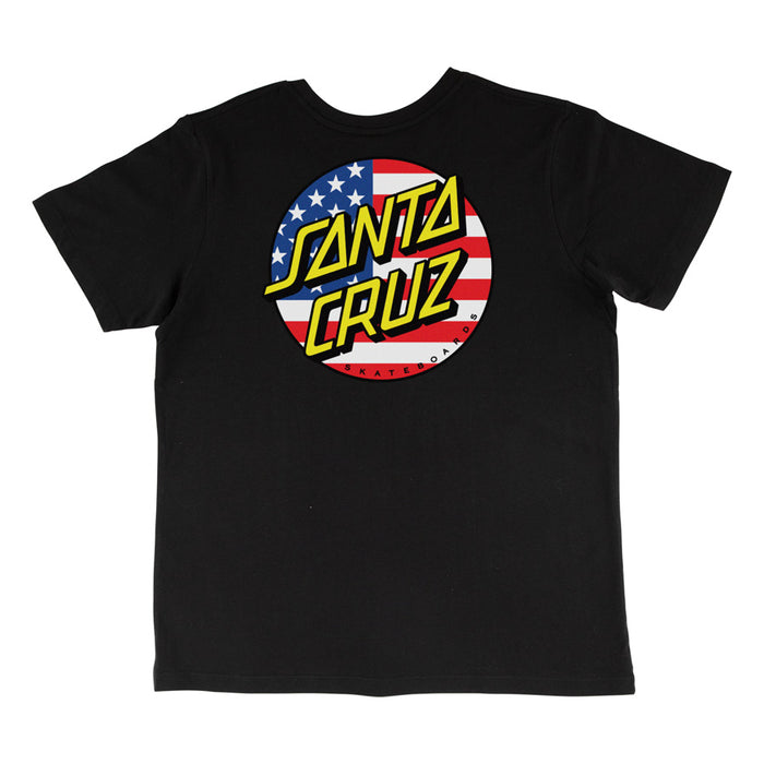 Santa Cruz July 4th Dot V2 Lightweight Black Womens S/s Shirt