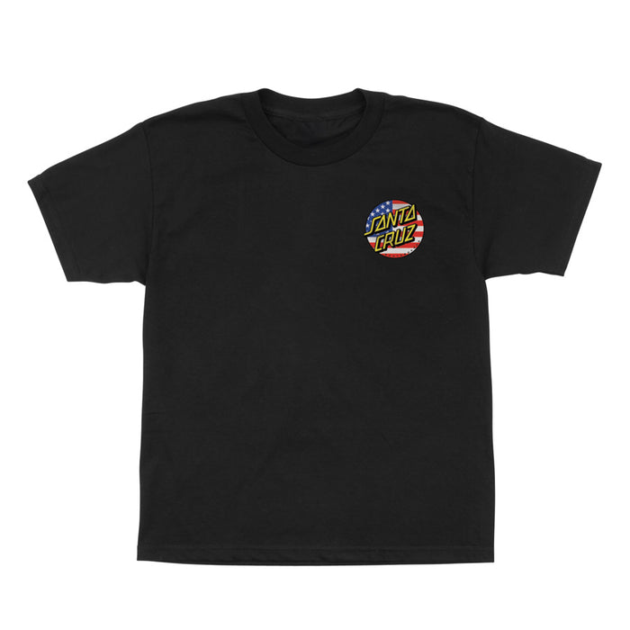 Santa Cruz July 4th Dot V2 Midweight Black Youth S/s Shirt