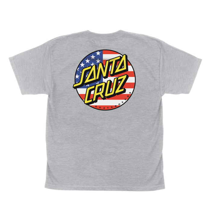Santa Cruz July 4th Dot V2 Midweight Sport Grey Youth S/s Shirt