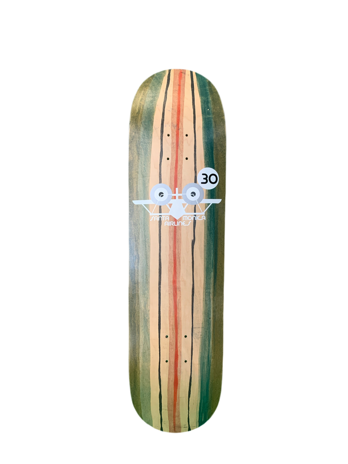 Santa Monica Airlines 30th Anniversary Hand Painted 9" Shaped Classic Skateboard Deck