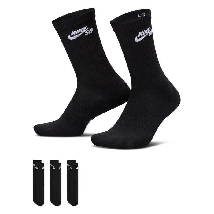 Nike Sb Everyday Elevated 3 Pack Black Crew Socks IR1328-900