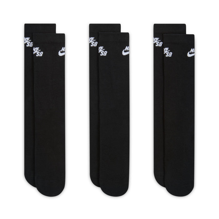 Nike Sb Everyday Elevated 3 Pack Black Crew Socks IR1328-900