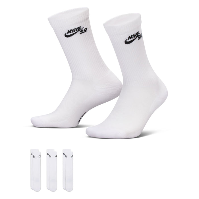 Nike Sb Everyday Elevated 3 Pack White Crew Socks IR1328-910