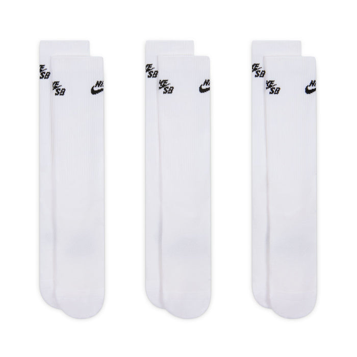 Nike Sb Everyday Elevated 3 Pack White Crew Socks IR1328-910
