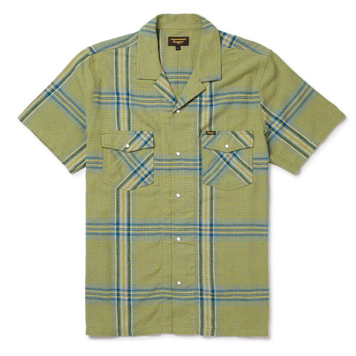Seager Whippersnapper Moss Grid Plaid S/s Button Up Shirt