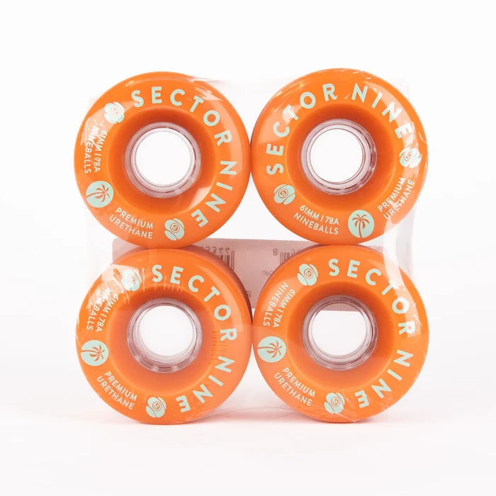 Sector Nine Nineballs Creamsicle 61mm 78a Cruiser Skateboard Wheels