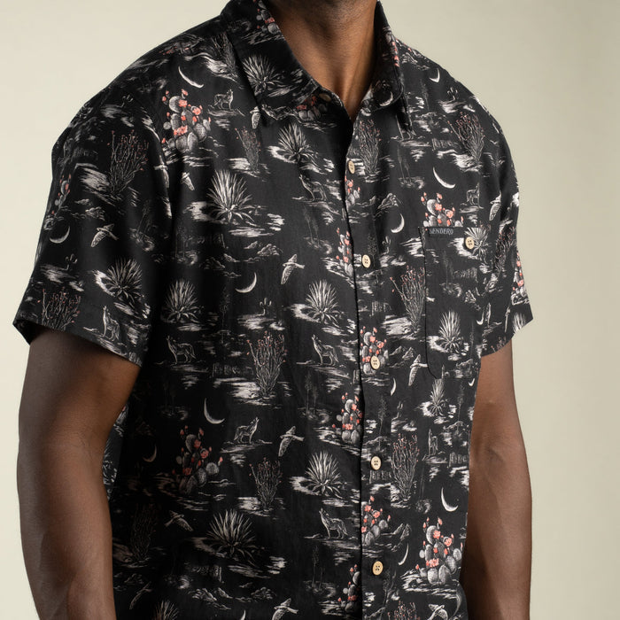 Sendero City Slicker Nocturnal - Black S/s Button Up Shirt