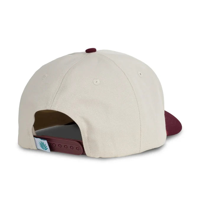 Sendero Cowboy Drawin' Cream/Maroon 5 Panel Structured Snapback Hat