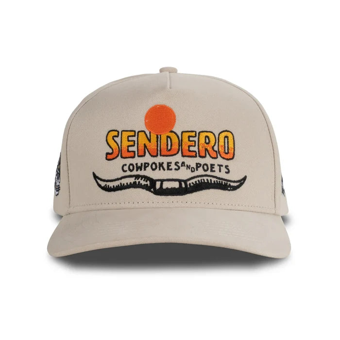 Sendero Cowpokes & Poets Tan 5 Panel Structured Snapback Hat