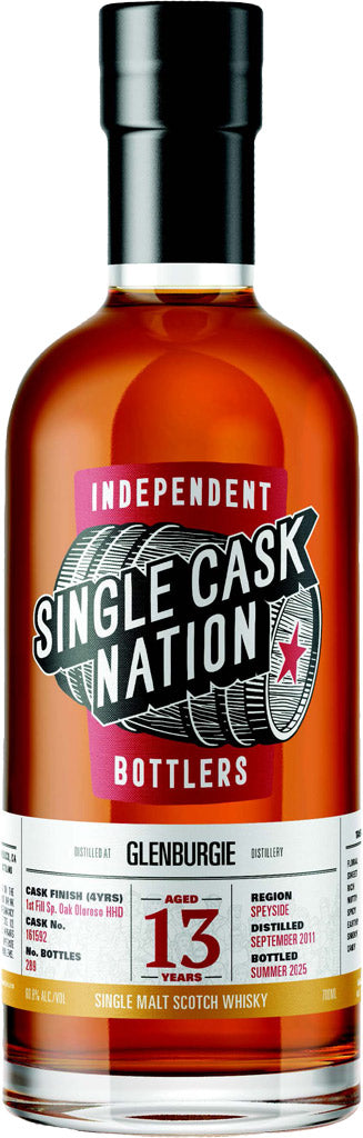 Single Cask Nation Glenburgie 13 Year Old Single Malt Whisky 2011 700ml