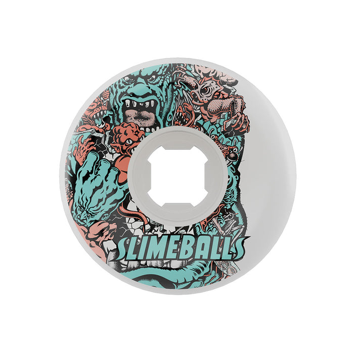 Slime Balls 56mm Rob Roskopp Five Reissue White Full Combo 97a Skateboard Wheels