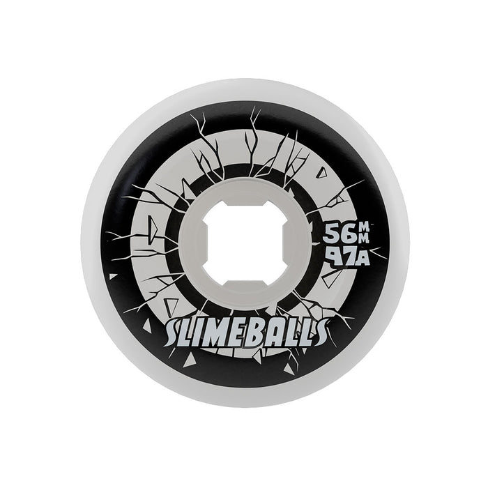 Slime Balls 56mm Rob Roskopp Five Reissue White Full Combo 97a Skateboard Wheels