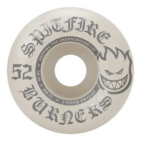 Spitfire Burner White/Silver 52mm Skateboard Wheels