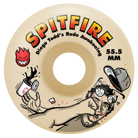 Spitfire F4 99a Classic Diego Todd Rude Awakening 55.5mm Skateboard Wheels