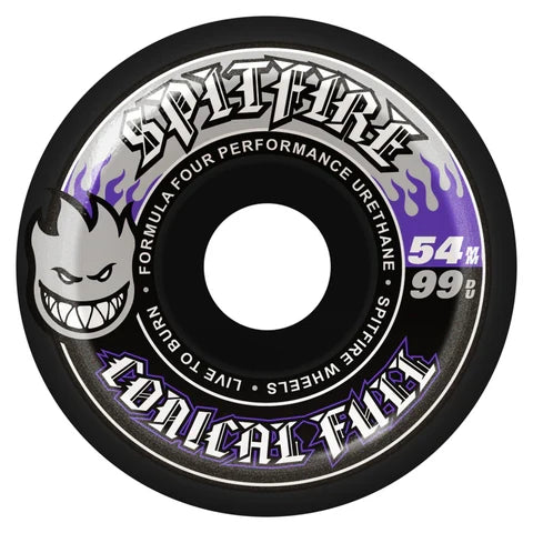 Spitfire F4 Conical Full 99a 54mm Black Skateboard Wheels