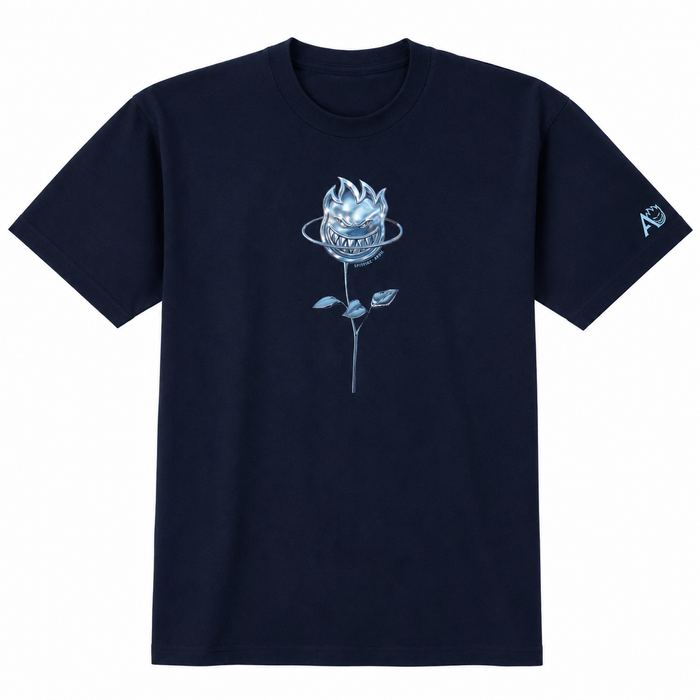 Spitfire x April Chrome Rose Bighead Navy Short Sleeve Shirt