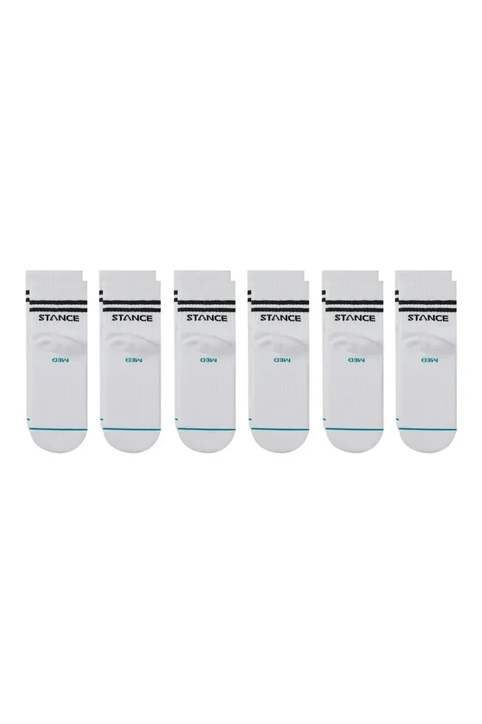 Stance Core 6 Pack Quarter White Socks