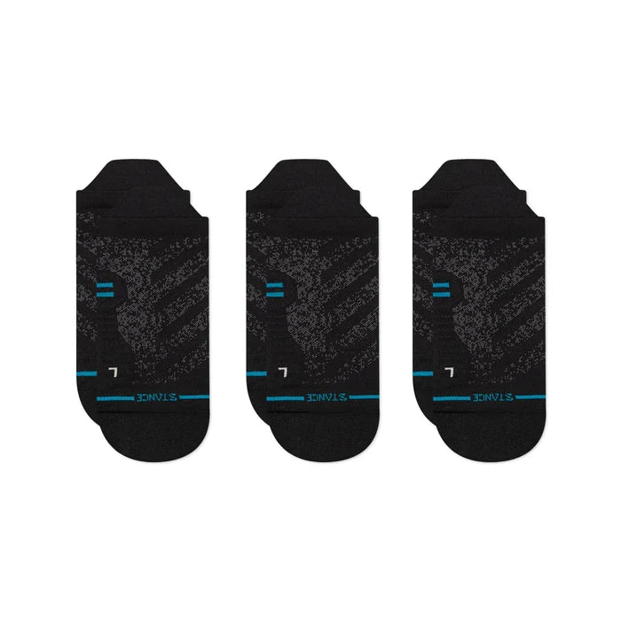 Stance Light Performance Black 3 Pack Run Tab Socks