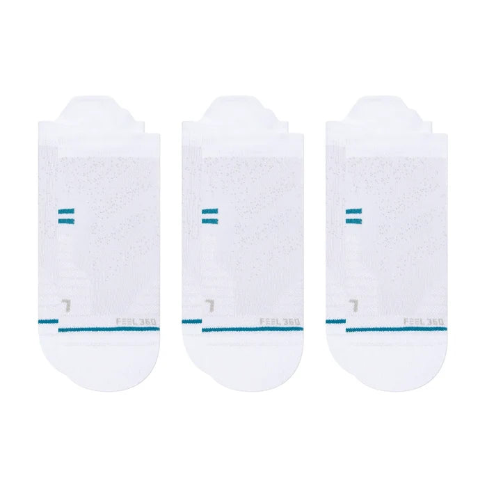 Stance Light Performance White 3 Pack Run Tab Socks