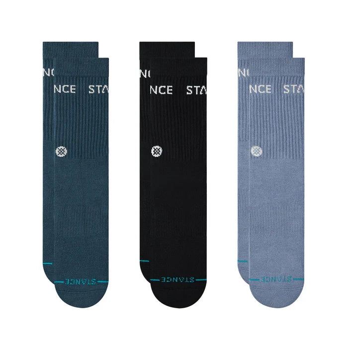 Stance Origin Crew 3 Pack Indigo Socks
