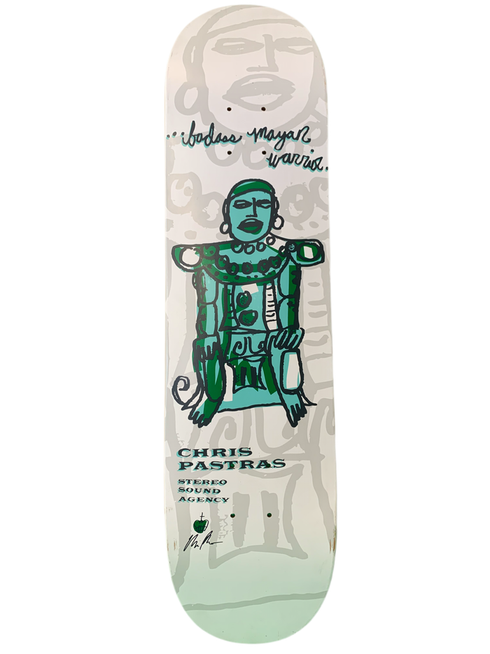 Stereo 2007 Chris Pastras Limited Artist Series Badass Mayan Warrior 7.75" Classic Skateboard Deck