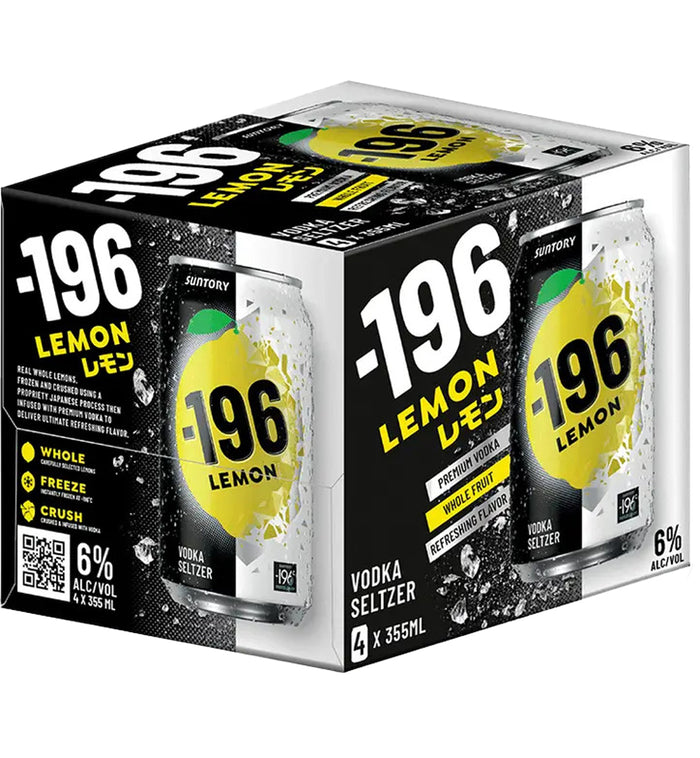 Suntory -196 Lemon Vodka Seltzer 4pk Cans