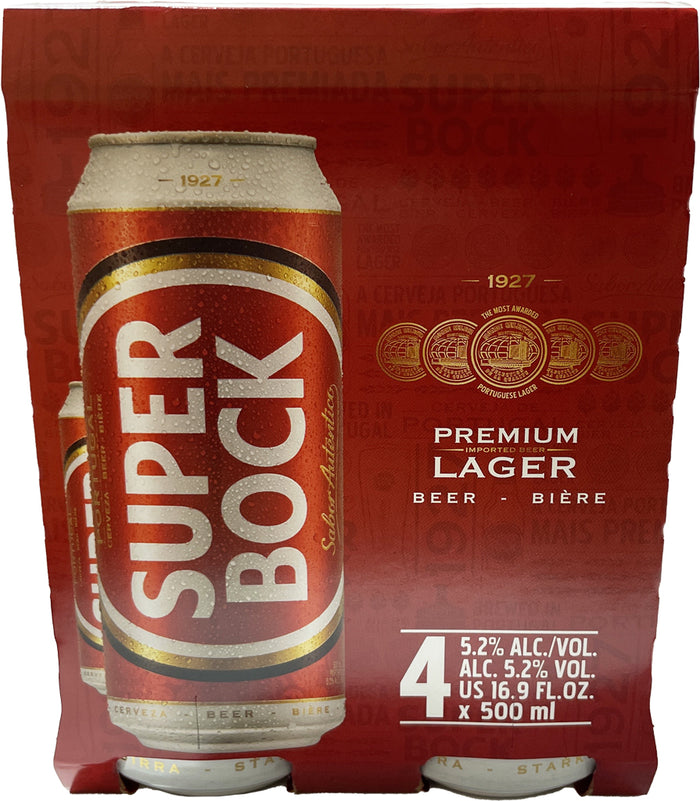 Super Bock Portuguese Lager 4pk Cans