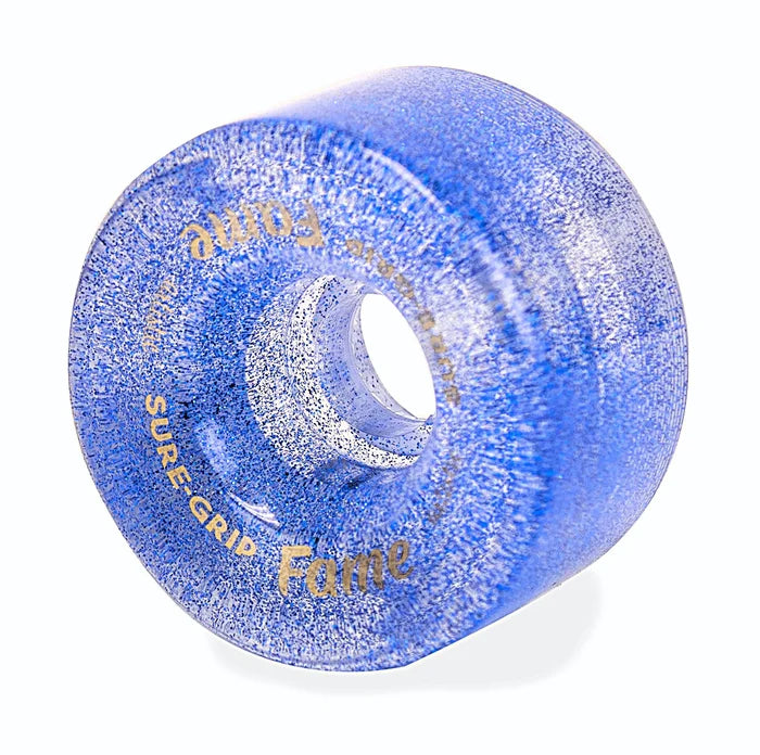 Sure-Grip Fame Artistic 95a 57mm (Set of 8) Glitter Blue Roller Skate Wheels
