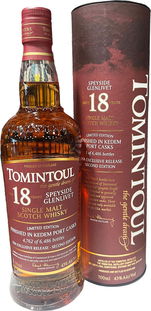Tomintoul Single Malt Scotch 18 Year Old 700ml