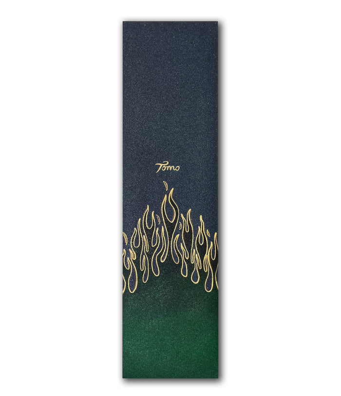 Tomo Flame - Green (Tail) Graphic Griptape