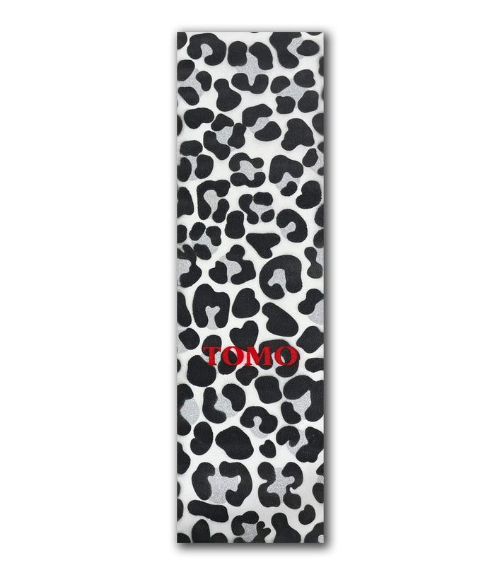 Tomo Leopard - Metallic Silver / Black Graphic Griptape