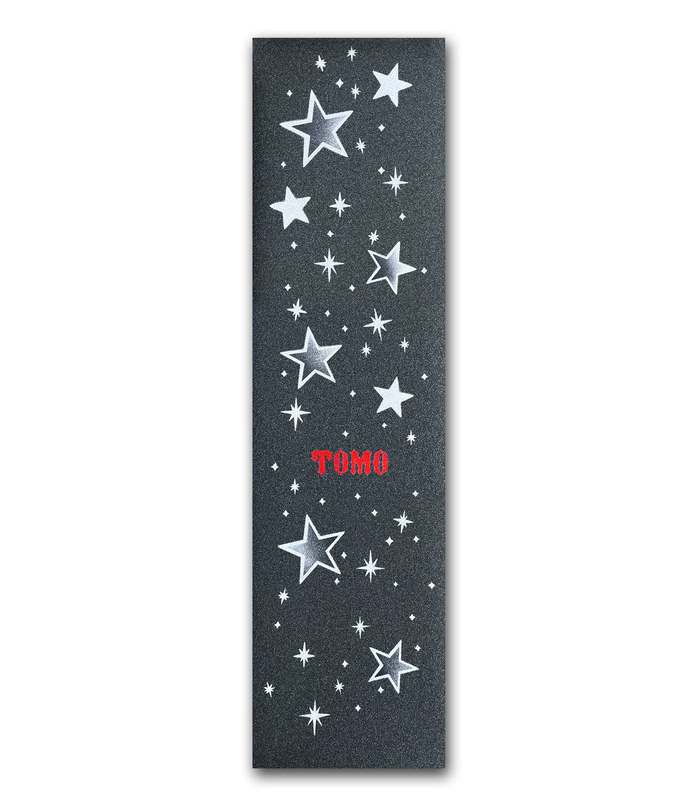 Tomo Stars - Metallic Silver Graphic Griptape