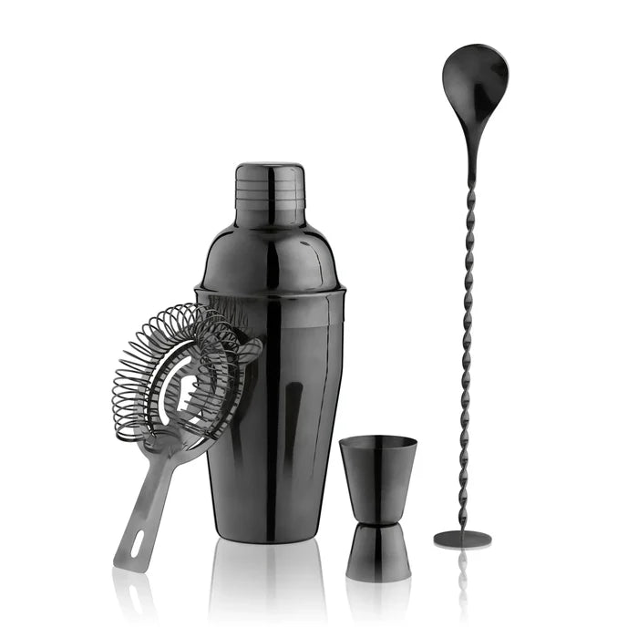 True Gunmetal Black Barware Set