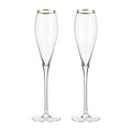 Viski Gold-Rimmed Crystal Champagne Flutes