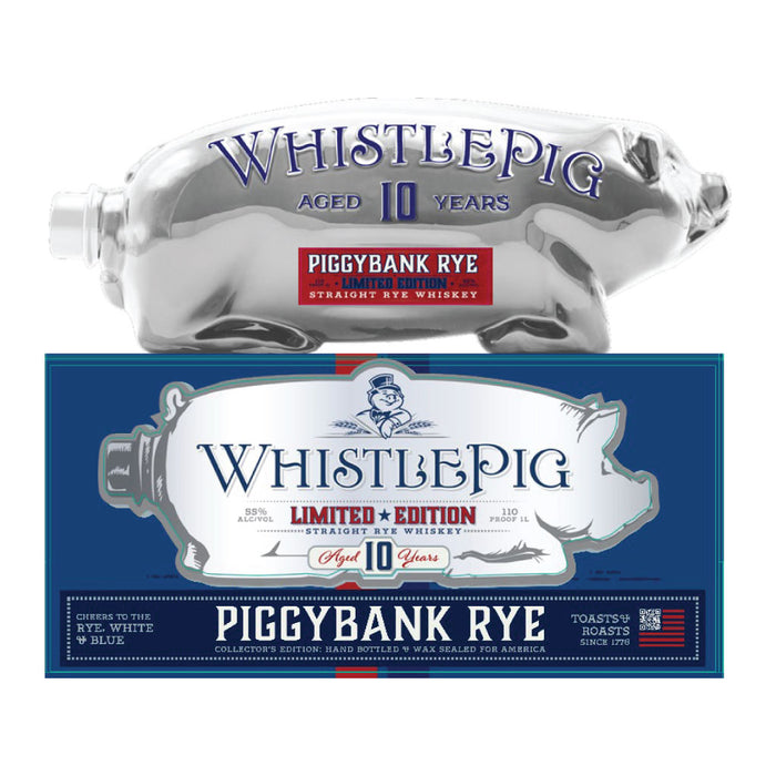 Whistlepig Piggybank Rye, White, and Blue Limited Edition 10 Year Old 1L
